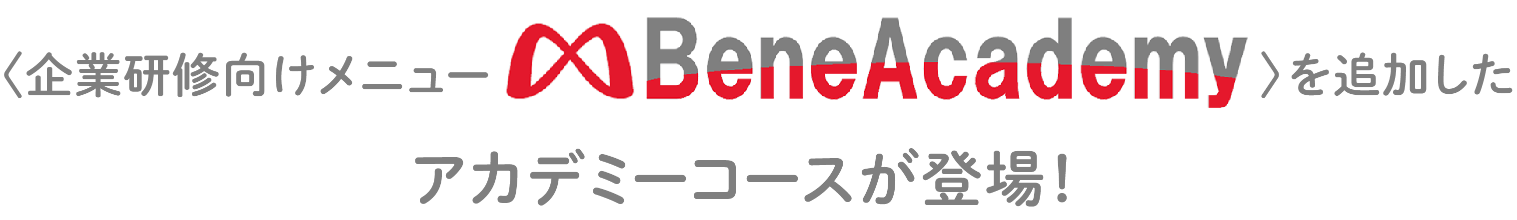 企業研修向けメニューBeneAcademyを追加したアカデミーコース登場!