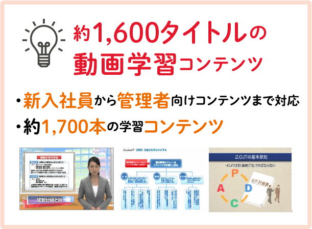 約1,600タイトルの動画学習コンテンツ